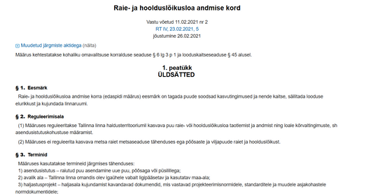 Raieloa taotlemine Tallinnas ja Harjumaal